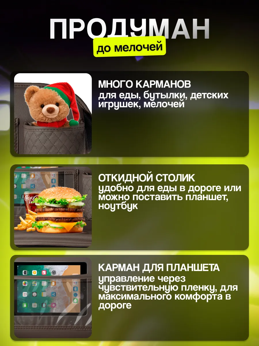 Органайзер на сиденье автомобиля